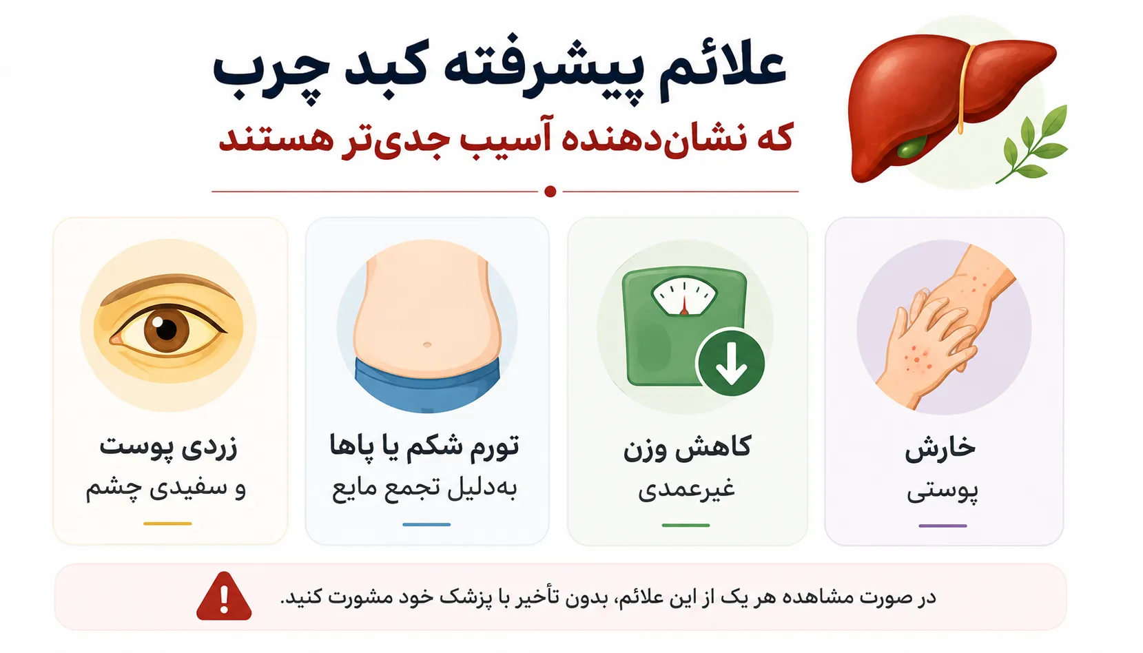 علائم پیشرفته کبد چرب
